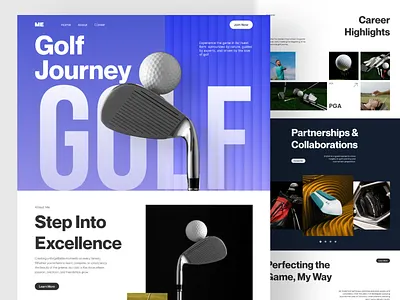 Golf Personal Portfolio Website – UI/UX Design golf landing page golf portfolio golf sport golf web design golf website landing page landing page design modern design portfolio website sport landing page sport website design training website ui ux design user interface website design website designer
