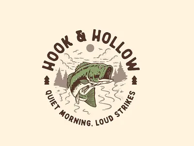 Hook-&-Hollow branding graphic design illustration logo retro vintage