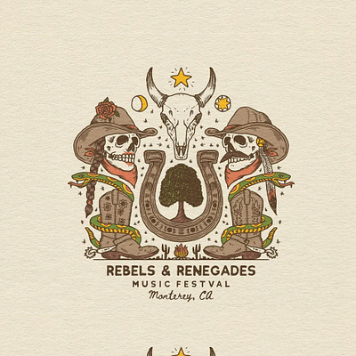Rebels-&-Renegades-Music-Festival branding graphic design illustration logo retro
