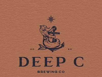 Deep-C-Brewing-Co branding graphic design illustration logo retro