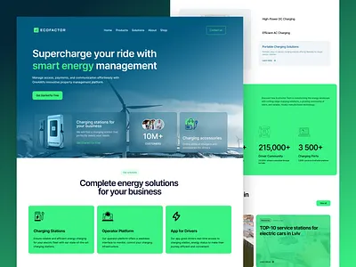 Website design for EV charging solutions branding charging infrastructure clean energy design design for business eco friendly electric vehicle charging energy solutions ev charging solutions green tech landing page modern website sustainable design sustainable mobility sustainable tech ui design uiux ux design web design website redesign