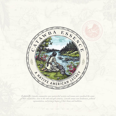 Catawba-Essence-A-Native-American-Legacy branding graphic design illustration logo retro
