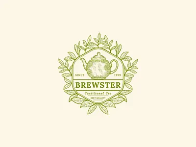 brewster--Vintage-Tea-Logo branding illustration logo