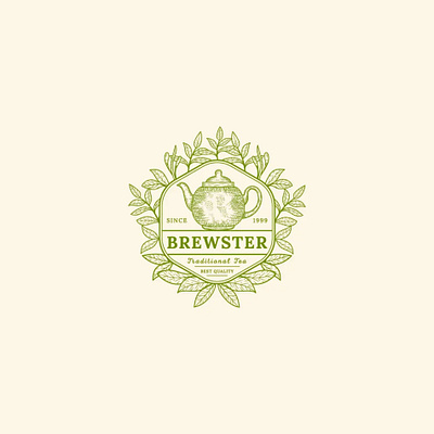brewster--Vintage-Tea-Logo branding illustration logo