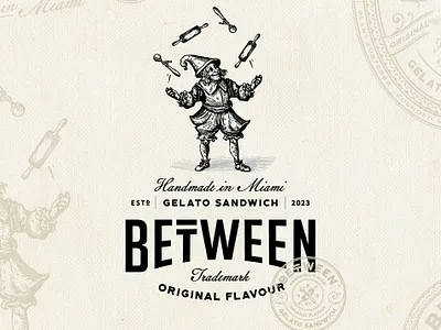Between-Gelato-Sandwich branding graphic design illustration logo retro