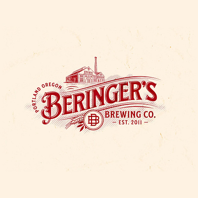 Beringer's-Brewing-Co branding graphic design illustration logo retro