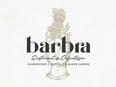 Barbra-Restaurant-&-Delicatessen branding graphic design illustration logo retro