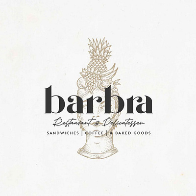 Barbra-Restaurant-&-Delicatessen branding graphic design illustration logo retro