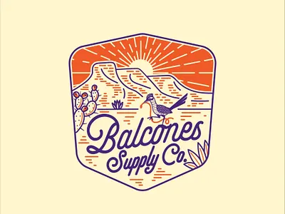 Balcones-Supply-Co branding graphic design illustration logo retro vintage