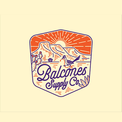 Balcones-Supply-Co branding graphic design illustration logo retro vintage