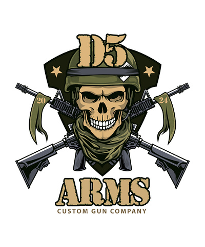 arms custom gun branding graphic design illustration logo retro vintage