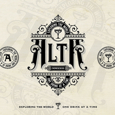 Alta-Beverage branding graphic design illustration logo retro vintage