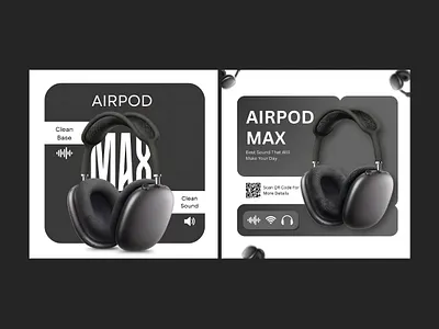AirPod Max Headphone Social Media Ads branding digital graphic design social media post