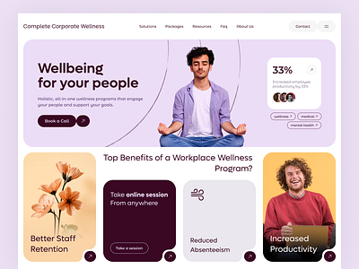 Complete corporate wellness landing page redesign complete corporate designer landing page ui ux wellness