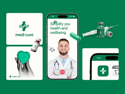 Medi Cure – Healthcare logo & Branding app icon brand guide line brand identity branding clinic creative logo healthcare logo hospital logo logo design medical branding medical logo modern logo