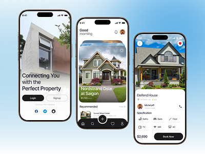 Real Estate Mobile App Design appartment finder app booking clean clean mobile design figma filter house search app housing marketplace listing management mobile app product design property app property finder ui real estate real estate app real estate design real estate egent saas service