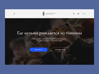 Landing Page - Symphonic Orchestra Website(Dark–light version) digital design