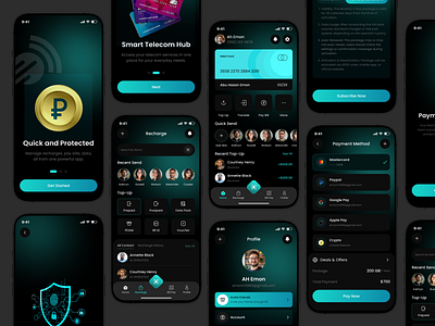 Bill Pay, Wallet & Telecom Super App all in one app andriod app app design bill pay app finance app fintech app ios mobile money transfer app online banking app payment app product design recharge send money app super app ui user interface design ux wallet app
