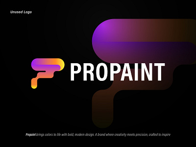 ProPaint Logo Design | P + Paint Brush Icon for Color Brands brandidentity branding color brand color brand logo creative logo design graphic design icon design logo logo design logos logotype modern color brand logo modern logo p logo design paint brand paint brand logo paint brush logo visual identity