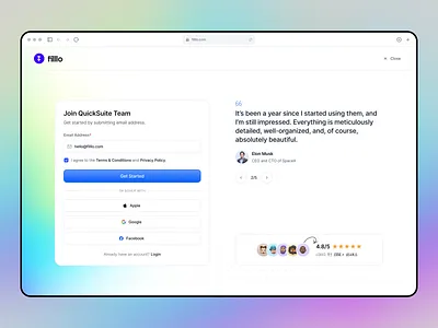 QuickSuite: Onboarding Page agencymanagement allinoneplatform businesssoftware clientportal crmsoftware dashboarddesign designagency digitalagencytool documenthub freelancedashboard freelancertool invoiceautomation productivityapp projectmanagement saasdesign servicebasedbusiness smallbusinesstech uiinspiration uxdesign workflowsolution