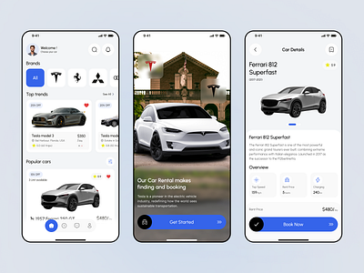 Car Rental Mobile App app app design booking app booking car car booking car rental ios mobile mobile app modern porsche car rent rental car schedule ui design uiux vehicle tracking