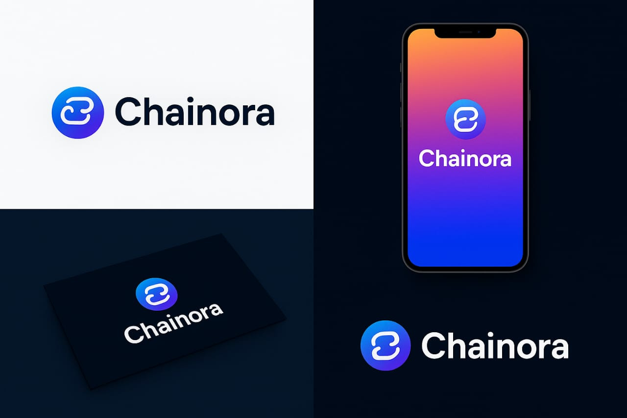 Logo and App Icon design for CHAINORA branding graphic design logo ui