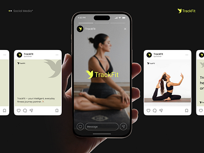 Social Media Post – Habit & Fitness Tracker Mobile App app app design branding daily habits fitness tracker app graphic design habit tracker ios mobile mobile app social media social media post wellness app
