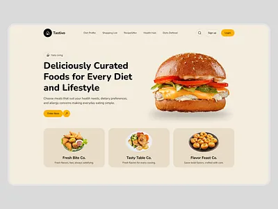 Food Website Design — Modern UI/UX for Restaurants delivery food food and drink food delivery food delivery landing page food delivery service food order landing page restaurant web web design webdesign website website design