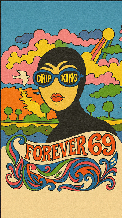 Retro Psychedelia: Vibrant 1969 Pop Art Poster Series 1960s nostalgia artwork 1969 nostalgia 1969 retro pop art bold typography colorful pop art series counterculture art flower power flower power wall art pop art poster illustration psychedelic art psychedelic art posters psychedelic prints for sale psychedelic wall posters retro posters retro psychedelic design trippy graphics trippy retro art vintage design vintage hippie decor