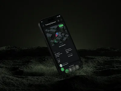 Shipment Tracking & Management App app design app showcase dark mode design delivery app ecommerce app green ui logistics app minimal ui mobile app mobile app design mobile interface modern ui package tracking product design shipment tracking shipping app tracking app transport app uiux ux design