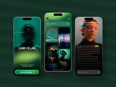 Lumos Lab | Dream Notes App UI ai app ai based app creative mind app dream ai app dream app dream based ai app dream conversion app dream convert er dream mobile app imtiaz ahmed ui lumos lab lumos lab mobile app mobile app moden app design nibirman product design take dream as note ui user interface ux