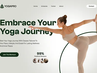 YOGAPRO - Yoga website landing page 3d app branding excercise fitness ui gym health landing page meditation ui mobile app design modern ui sports website techwitpro ui uiux design ux web design website design workout yoga landing page