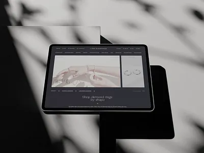 Elevating Luxury E-commerce: Liori Diamonds 3d branding briliant clean diamonds ecommerce elegant graphic design logo luxury menu navigation premium product card ring shop shopping store ux web