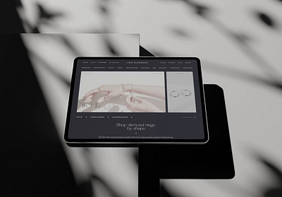 Elevating Luxury E-commerce: Liori Diamonds 3d branding briliant clean diamonds ecommerce elegant graphic design logo luxury menu navigation premium product card ring shop shopping store ux web