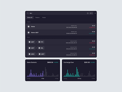 Extrados - Cryptocurrency Search Page analytics asset b2b clean crypto crypto currency dao dapp dark mode dashboard detail overview dipa inhouse investation modern design product design saas search page startup uiux wealth