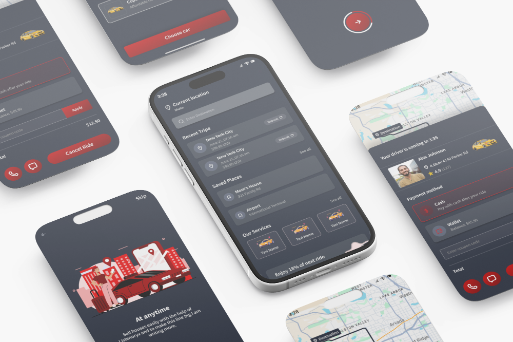 Ride-Sharing App – Driver & Rider UI/UX Design appdesign digitalproductdesign mobileappdesign uidesign uiuxdesign uxdesign uxinspiration uxui