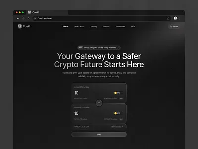 Crypto Hero Section Design figma landing page landing page design ui uiux ux ux design web design website website design
