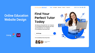 Online Education Website Design branding dashboard design e learning website graphic design landing page modern education system online course online education platform social media post ui ux