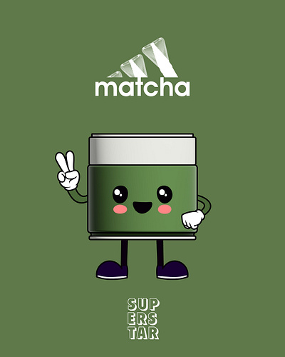 Matcha mascot branding creative design designer graphic design illustration mascot matcha matcha lover tea tea lover