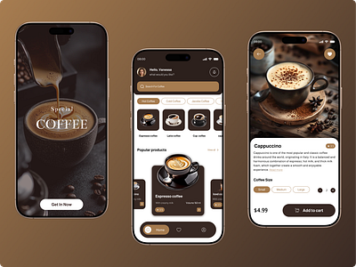 Coffee app design ui