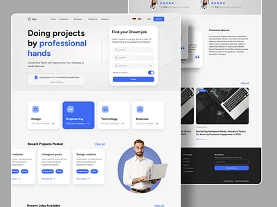 Job Board website design job job board job search job seek minimal project ui ui design web design