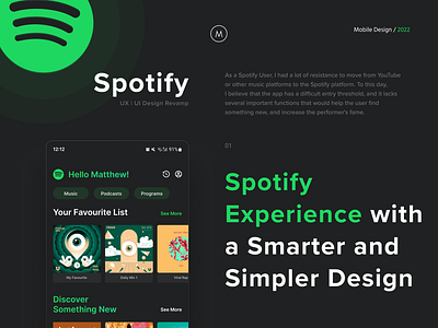 Spotify UX | UI Revamp appdesign design minimal mobile app music app ui uidesign user experience user interaction user interface ux uxdesign uxui