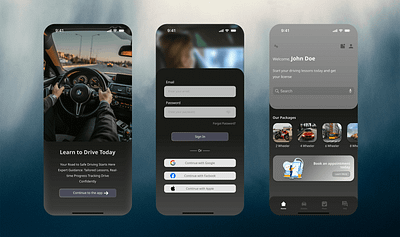DriveEase – Driving School App UI Design branding graphic design ui
