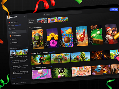 Free Games. Unlimited Fun arcade browser games casual games clean ui colorful entertainment free games fun gaming html5 games instant play landing page mobile games play online product design responsive design ui design ux design web games