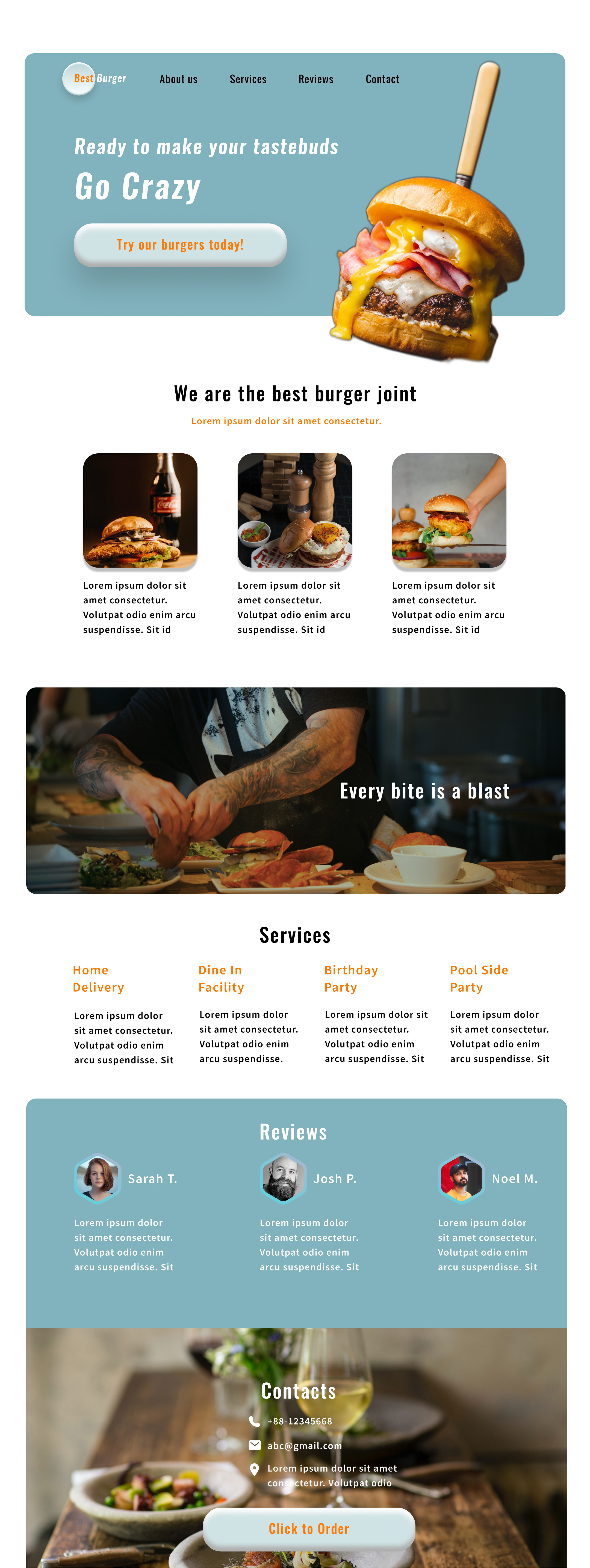 BestBurger – Burger Joint Website UI Design branding graphic design ui
