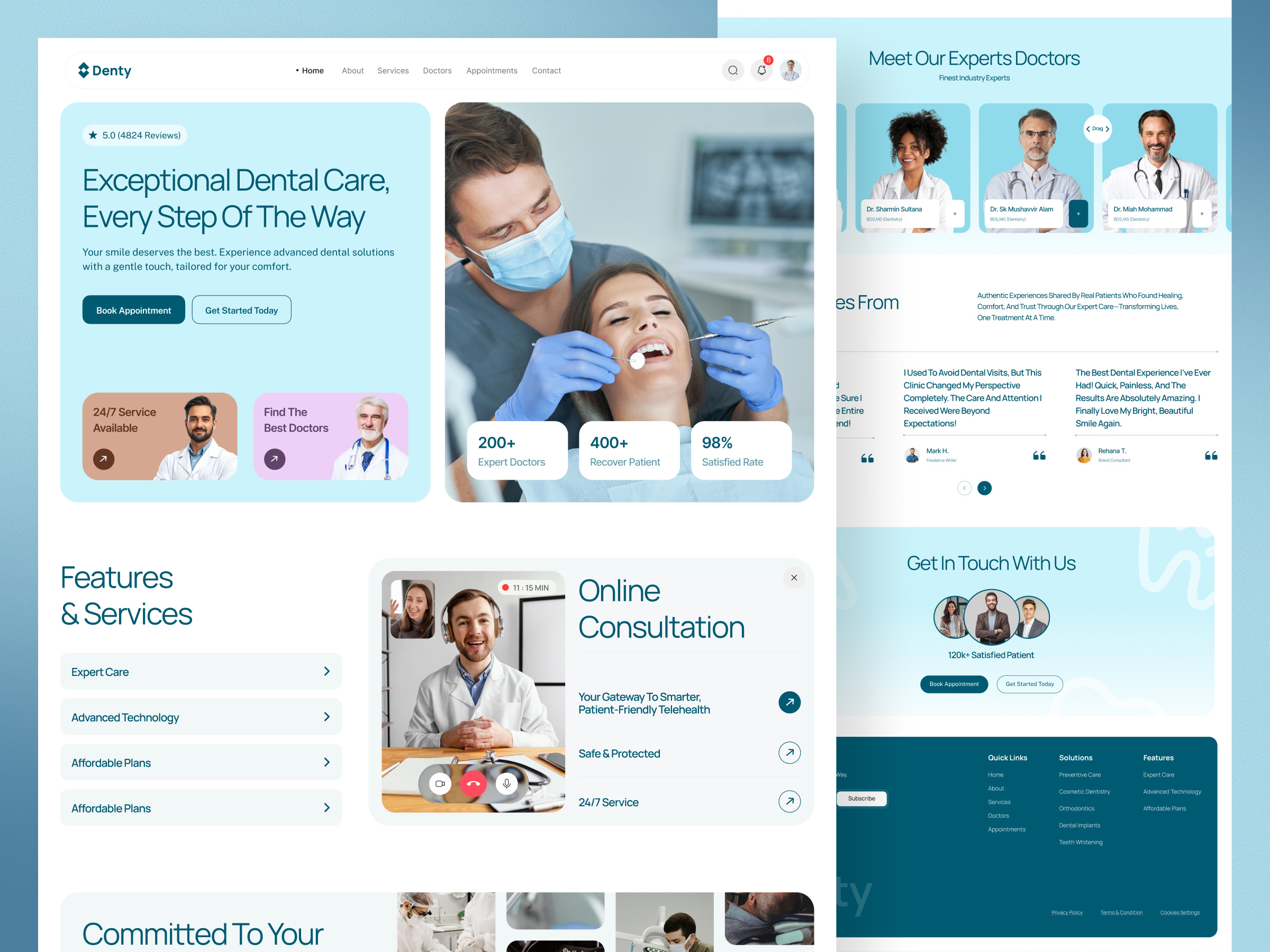 Example of Dental Healthcare Website UI UX Design