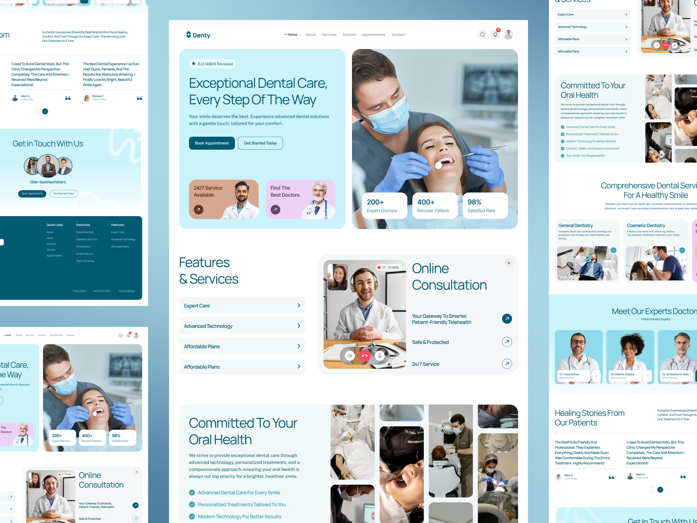 Example of Dental Healthcare Website UI UX Design