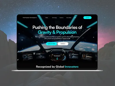 Technology Website Design creative design dark theme figma space technology website ui design uiux user interface