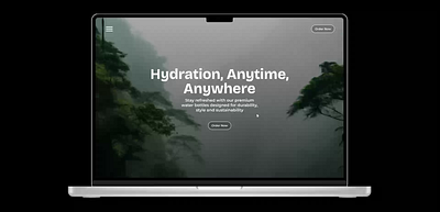 Hydration Bottle Ad – Minimal Hero Section Design branding graphic design ui web design
