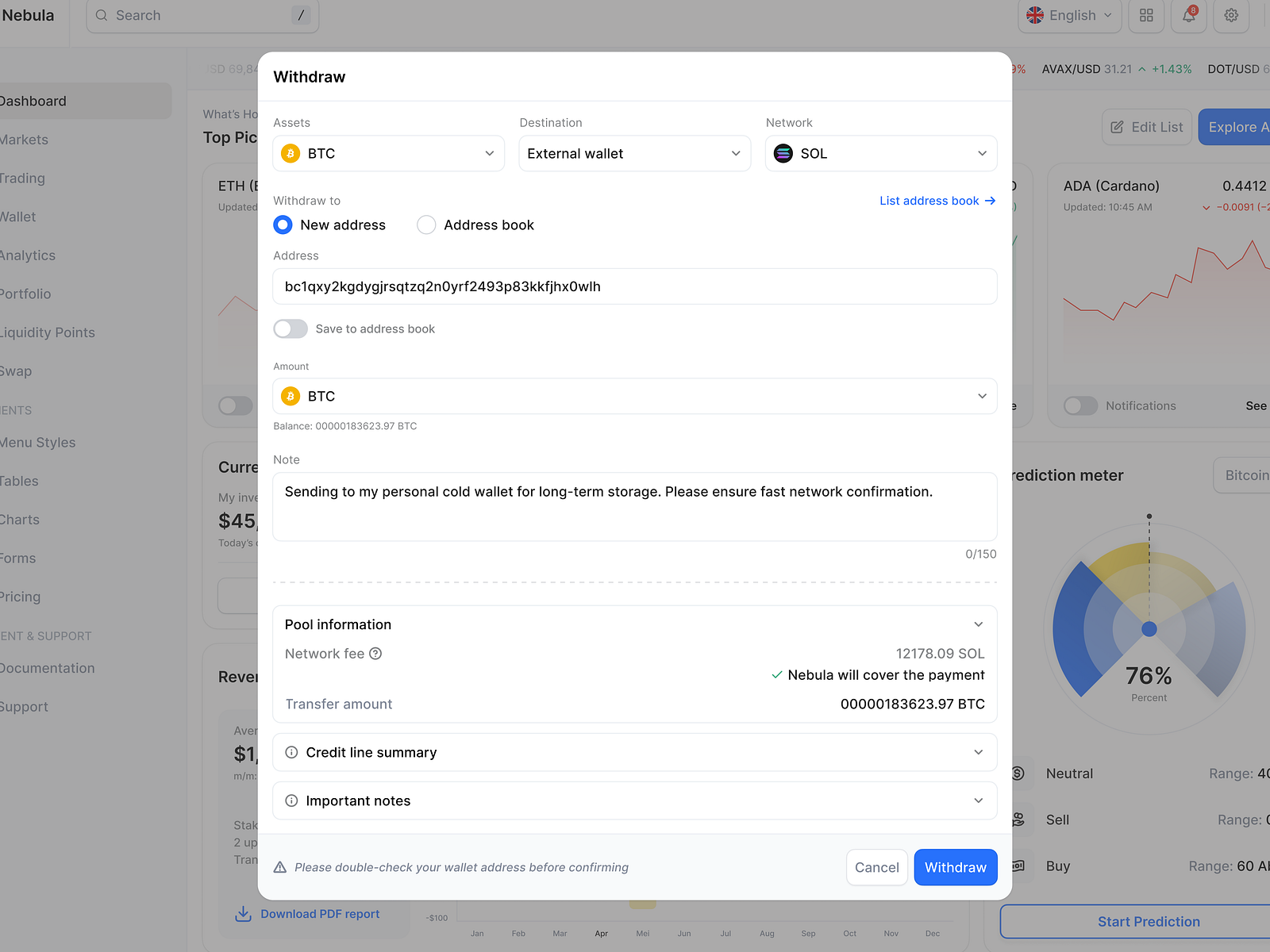 Crypto Wallet Web App: Withdraw to External Wallet by Keitoto on Dribbble